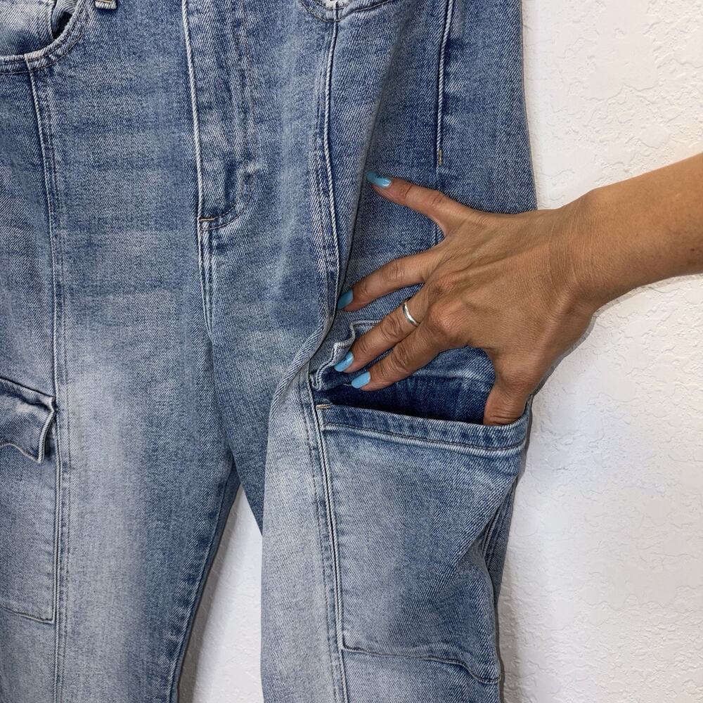 Pistola Dana Cargo Blue Jeans Size 28, Raw Hem, casual, school, everyday, urban - Picture 4 of 9
